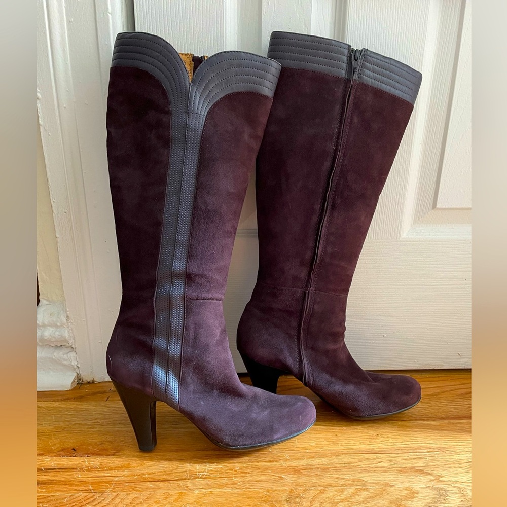 Sofft Purple Suede Tall Boots